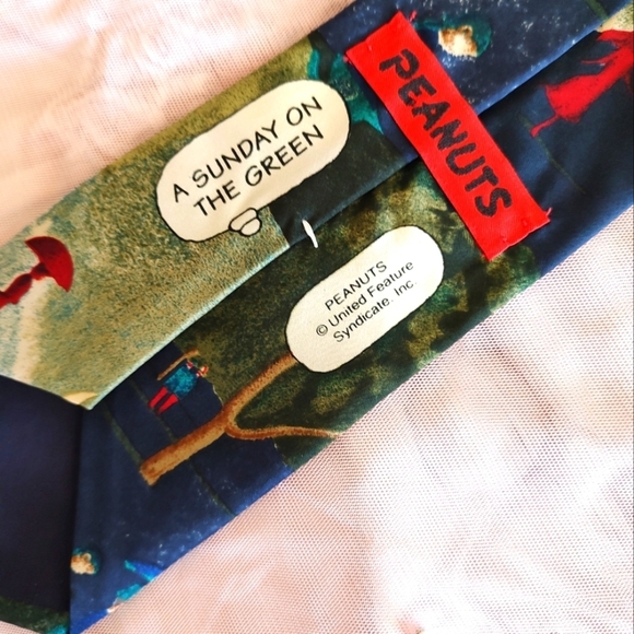 Official PEANUTS Brand SNOOPY GOLFING SILK TIE 4" Vintage - Picture 5 of 5